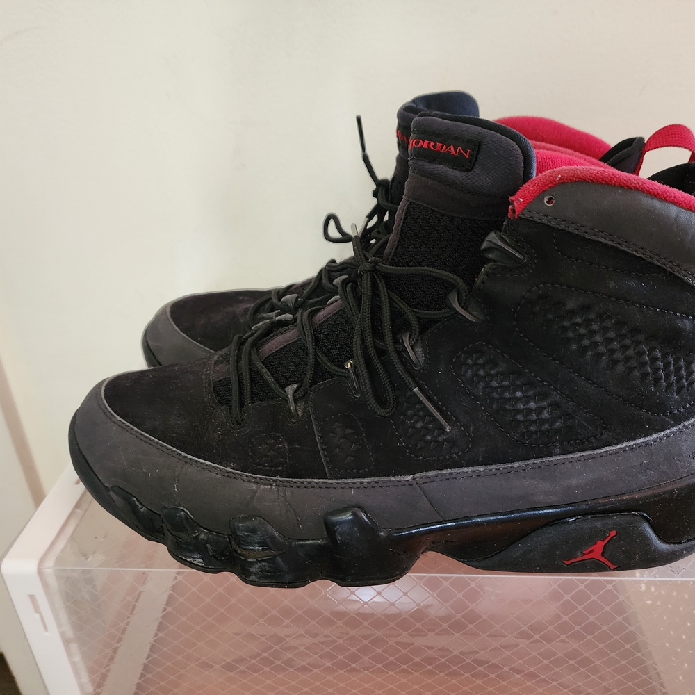 AIR JORDAN 9 RETRO GREY/BLK SIZE:10.5